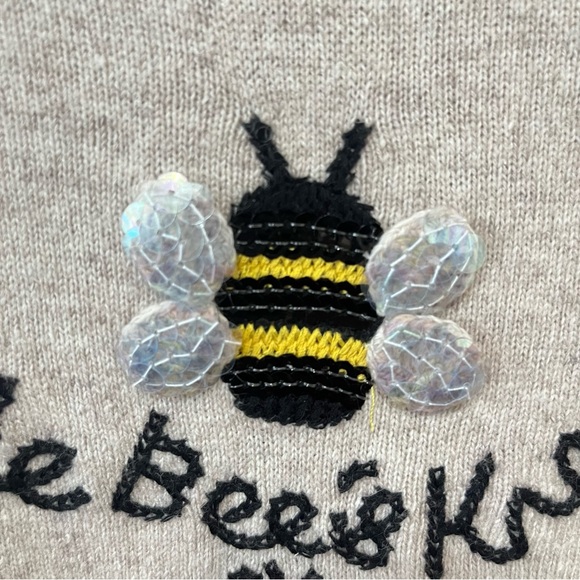 Boden Estella The Bee’s Knees Crew Neck Wool Cashmere Sequin Sweater Medium - Picture 7 of 7